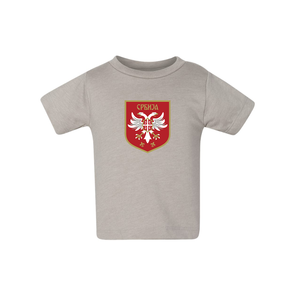 Serbia National Football Soccer Team Logo BELLA CANVAS Infant Jersey Tee