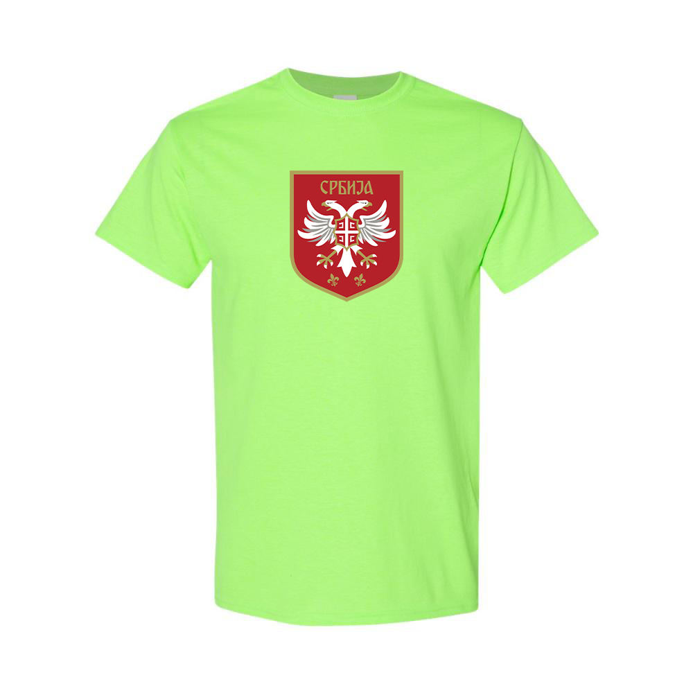 Men's Serbia National Football Soccer Team Logo Gildan Heavy Cotton T-Shirt