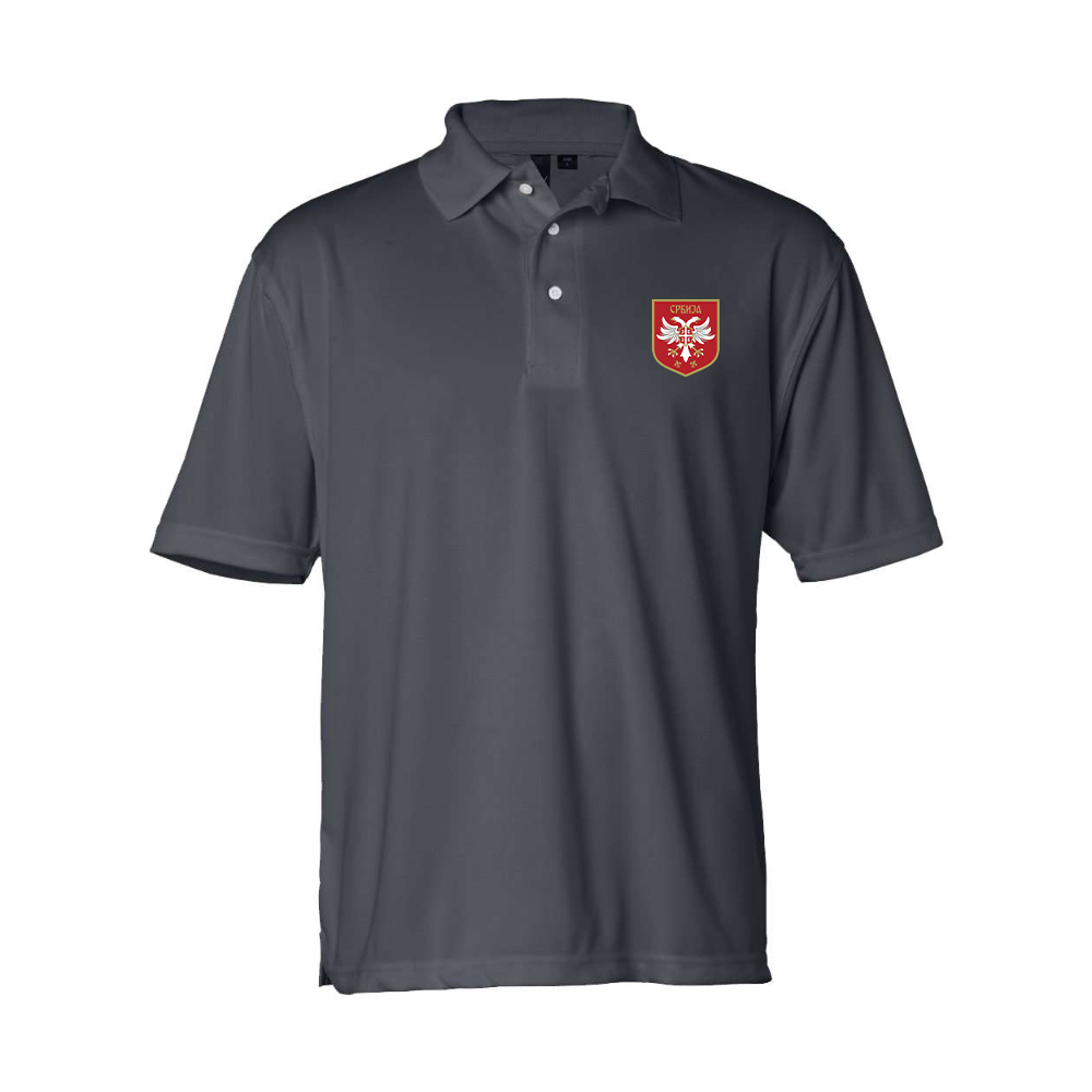 Men's Serbia National Football Soccer Team Logo Sierra Pacific Moisture Free Mesh Polo