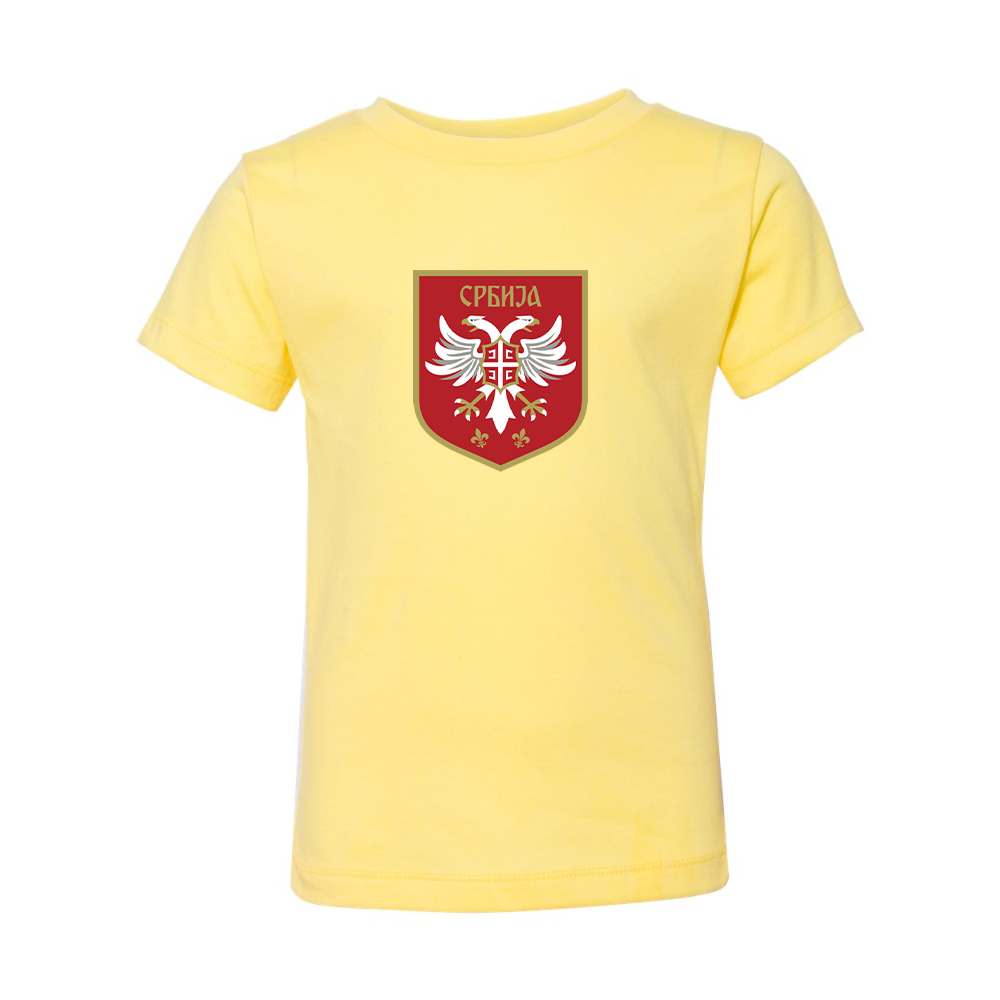 Serbia National Football Soccer Team Logo BELLA CANVAS Toddler Jersey Tee