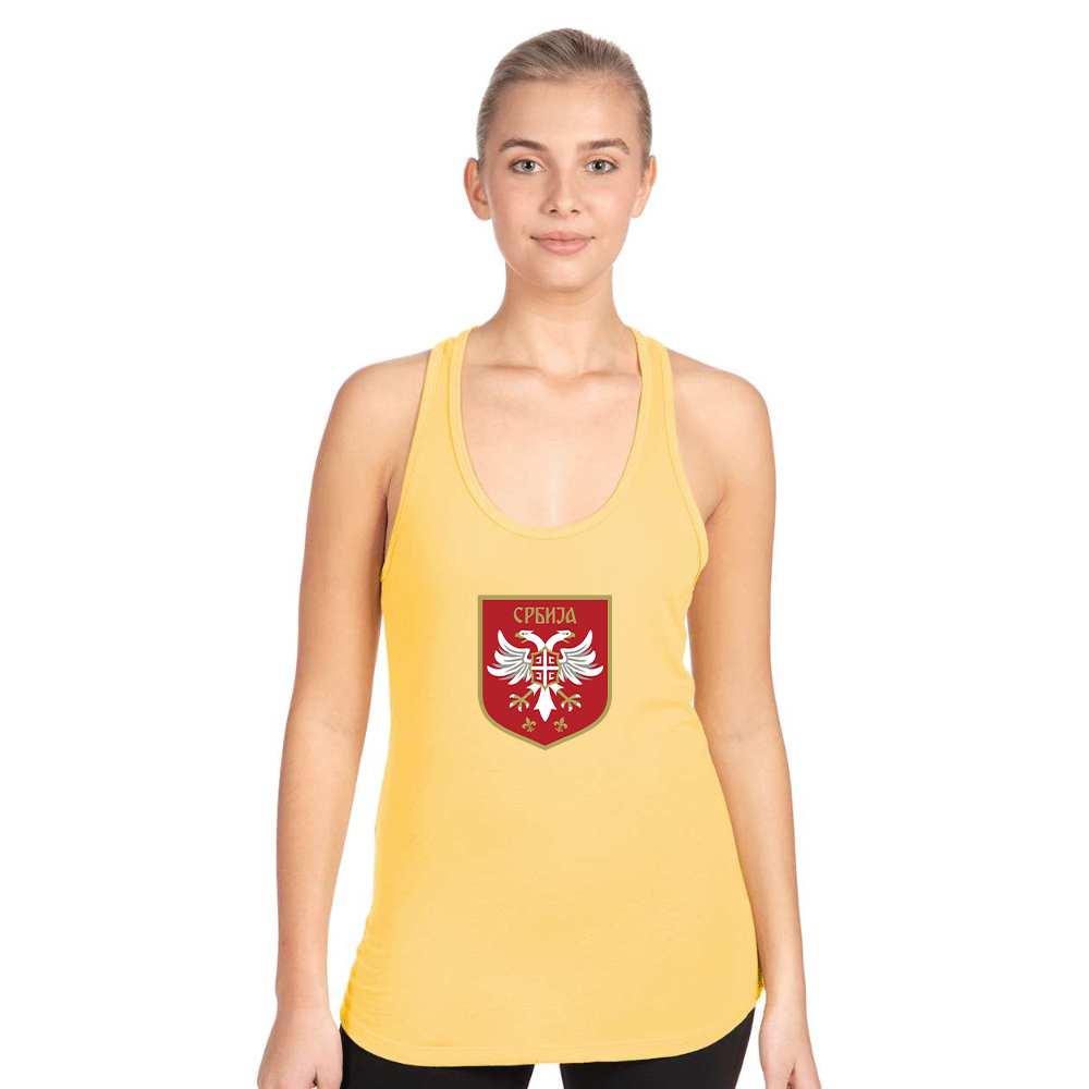 Women's Serbia National Football Soccer Team Logo Next Level Ideal Racerback Tank