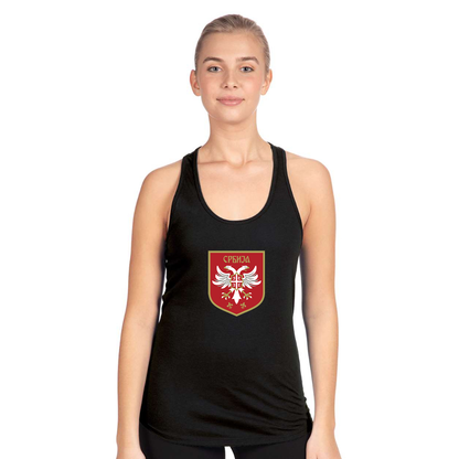 Women's Serbia National Football Soccer Team Logo Next Level Ideal Racerback Tank