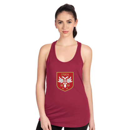 Women's Serbia National Football Soccer Team Logo Next Level Ideal Racerback Tank