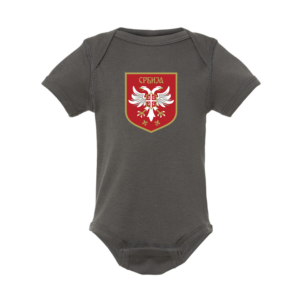 Serbia National Football Soccer Team Logo Rabbit Skins Infant Baby Rib Bodysuit