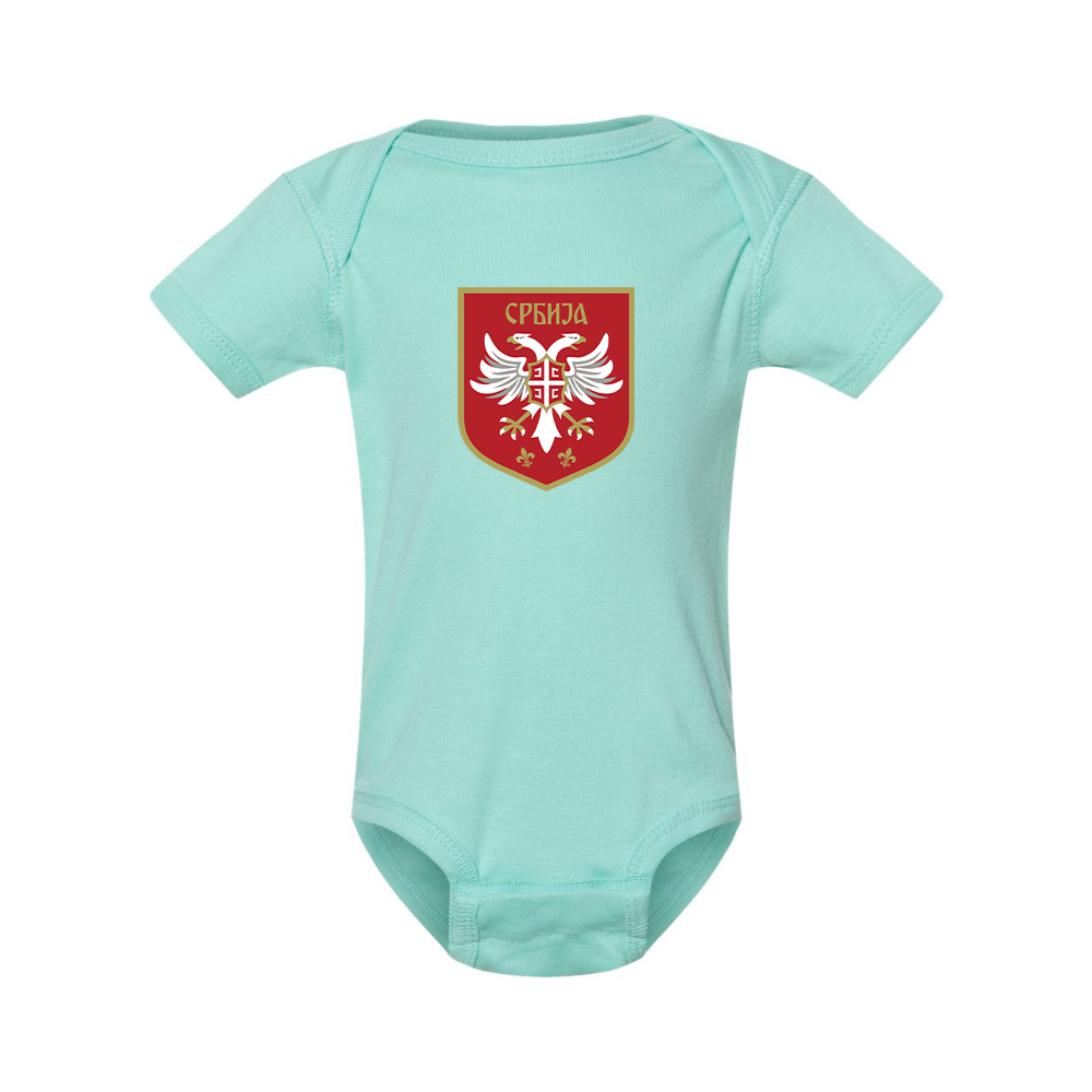 Serbia National Football Soccer Team Logo Rabbit Skins Infant Baby Rib Bodysuit