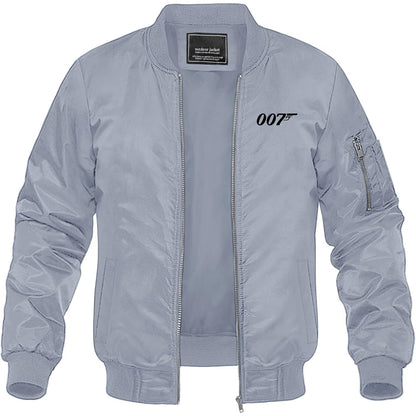 Men's 007 James Bond Movie Lightweight Bomber Jacket Windbreaker Softshell Varsity Jacket Coat