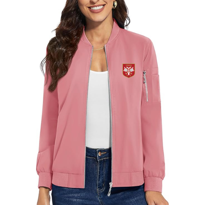 Women's Serbia National Football Soccer Team Logo  Premium Bomber Jacket with Polished Detailing and Functional Sleeve Pocket Modern Luxury Outerwear