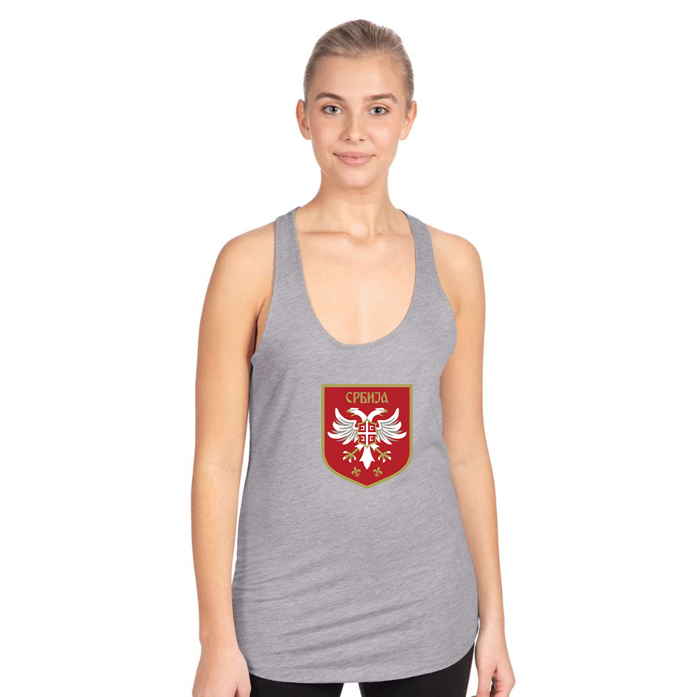Women's Serbia National Football Soccer Team Logo Next Level Ideal Racerback Tank