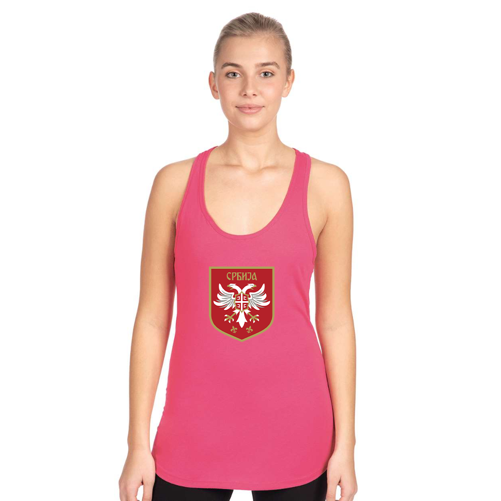 Women's Serbia National Football Soccer Team Logo Next Level Ideal Racerback Tank