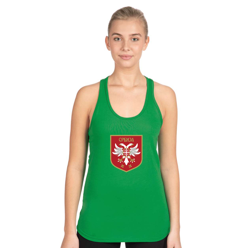 Women's Serbia National Football Soccer Team Logo Next Level Ideal Racerback Tank