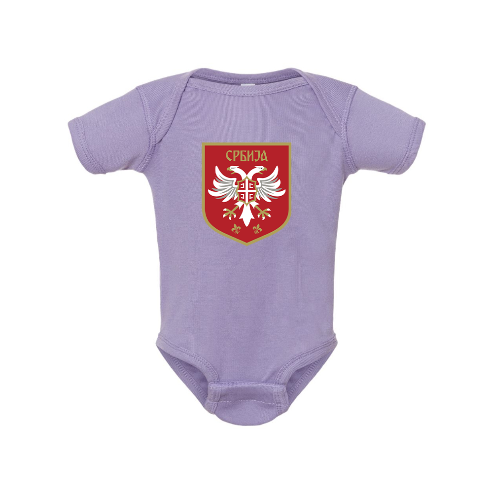 Serbia National Football Soccer Team Logo Rabbit Skins Infant Baby Rib Bodysuit