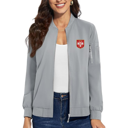 Women's Serbia National Football Soccer Team Logo  Premium Bomber Jacket with Polished Detailing and Functional Sleeve Pocket Modern Luxury Outerwear