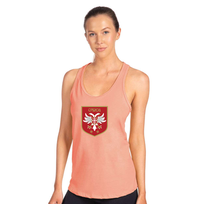 Women's Serbia National Football Soccer Team Logo Next Level Ideal Racerback Tank