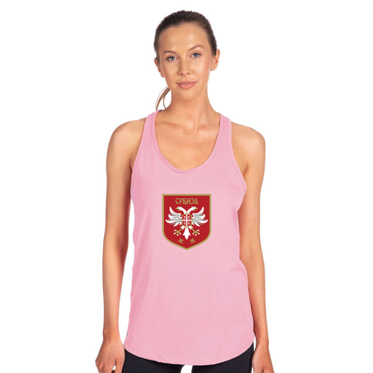 Women's Serbia National Football Soccer Team Logo Next Level Ideal Racerback Tank
