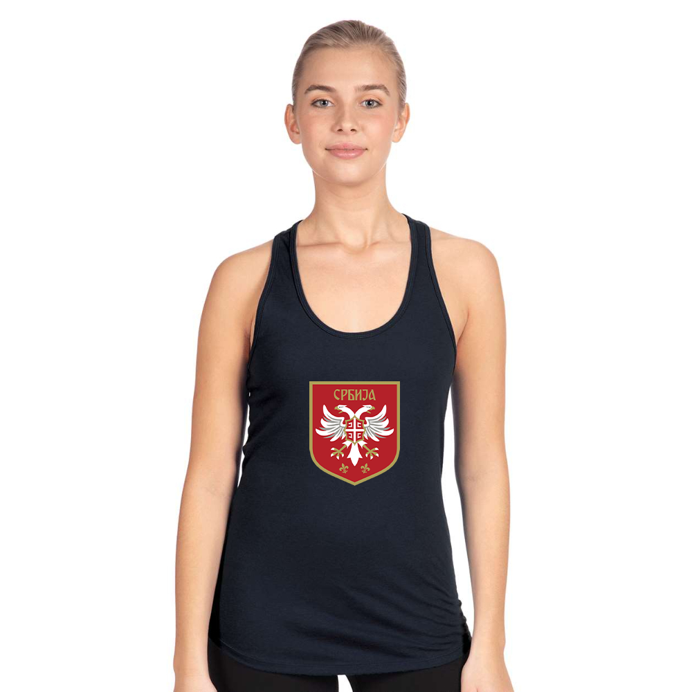 Women's Serbia National Football Soccer Team Logo Next Level Ideal Racerback Tank