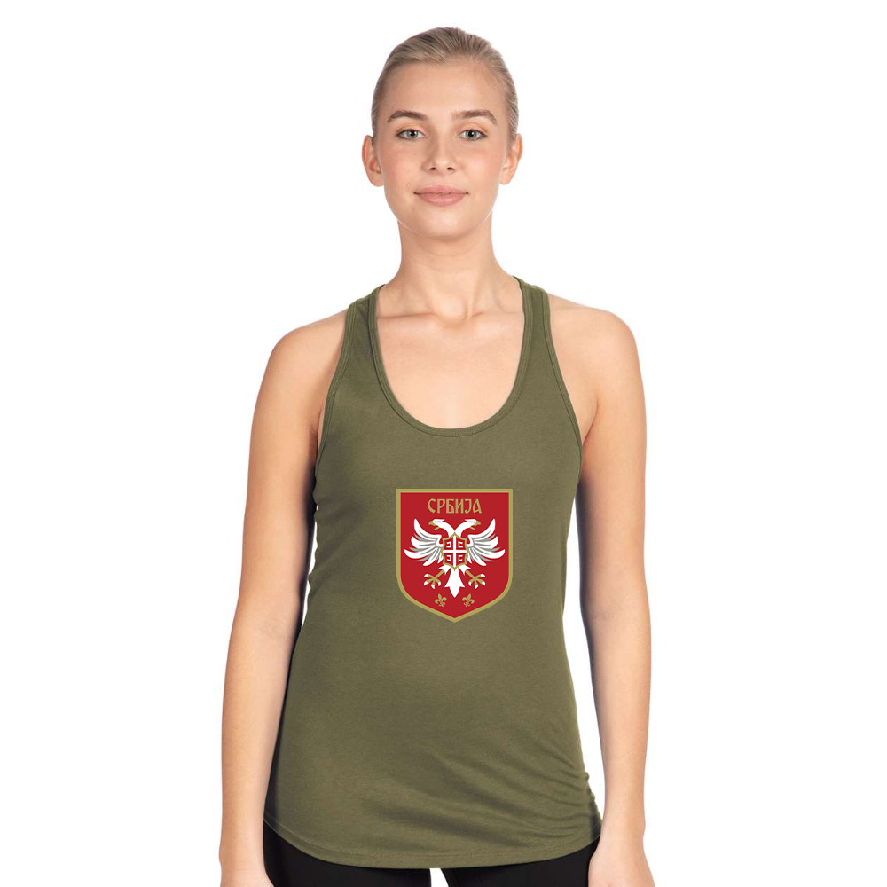 Women's Serbia National Football Soccer Team Logo Next Level Ideal Racerback Tank