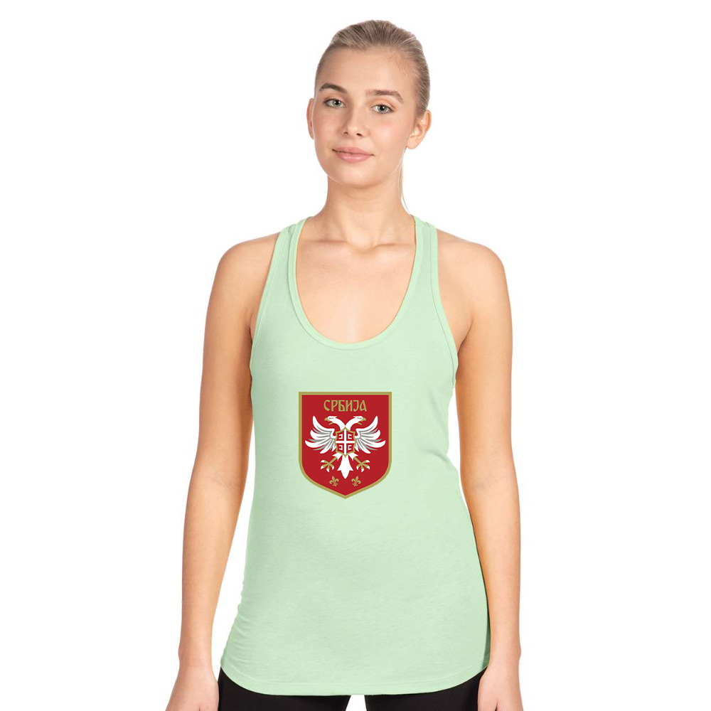 Women's Serbia National Football Soccer Team Logo Next Level Ideal Racerback Tank