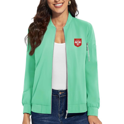 Women's Serbia National Football Soccer Team Logo  Premium Bomber Jacket with Polished Detailing and Functional Sleeve Pocket Modern Luxury Outerwear