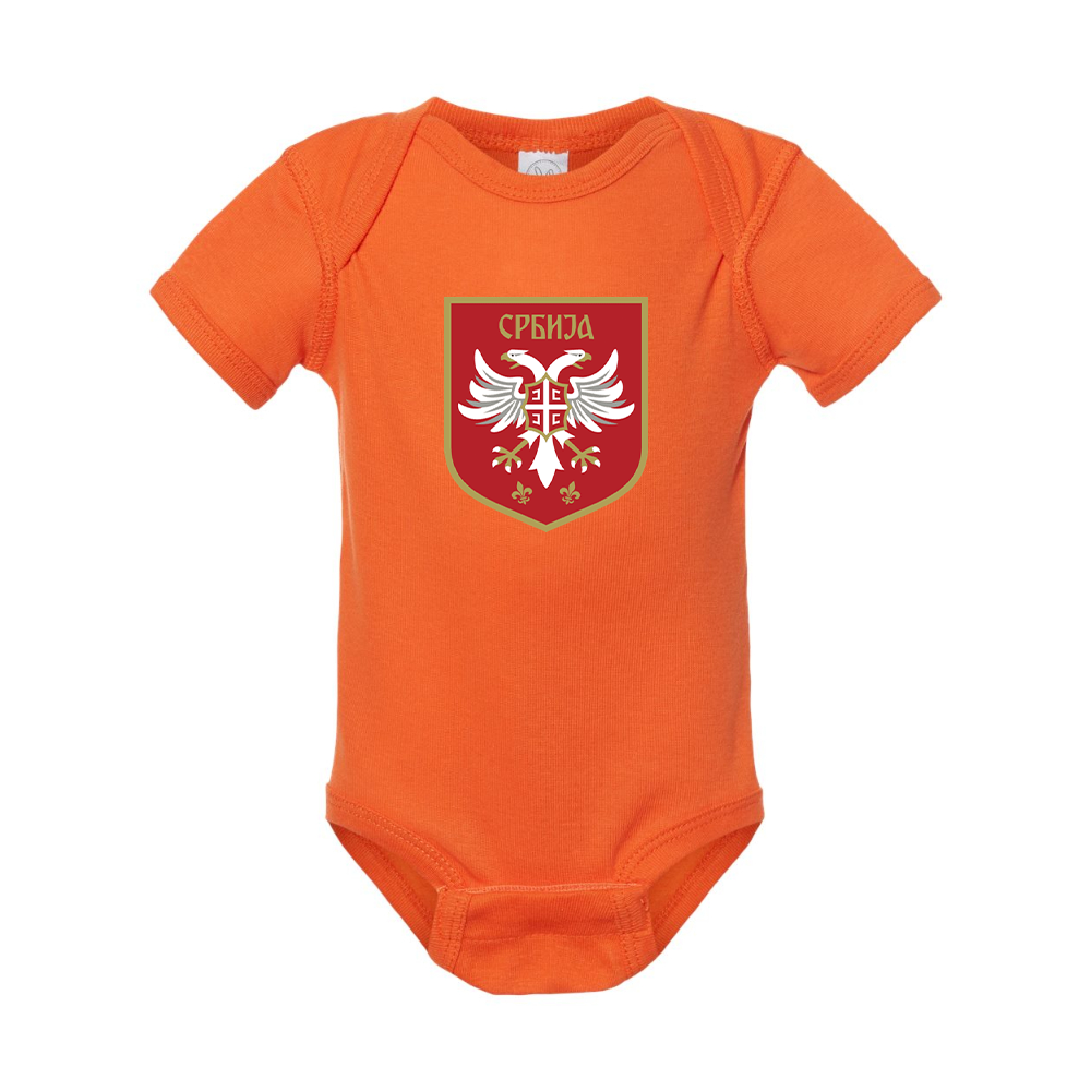 Serbia National Football Soccer Team Logo Rabbit Skins Infant Baby Rib Bodysuit