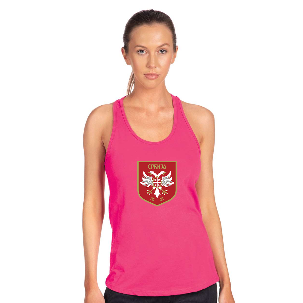 Women's Serbia National Football Soccer Team Logo Next Level Ideal Racerback Tank