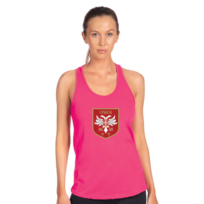 Women's Serbia National Football Soccer Team Logo Next Level Ideal Racerback Tank