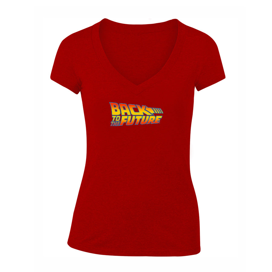 Women's Back To The Future Movie V-Neck T-Shirt