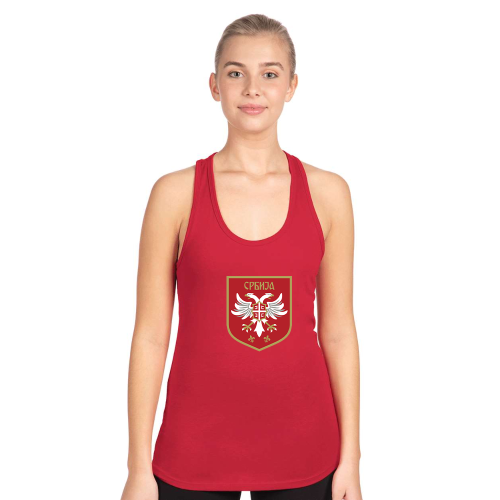 Women's Serbia National Football Soccer Team Logo Next Level Ideal Racerback Tank