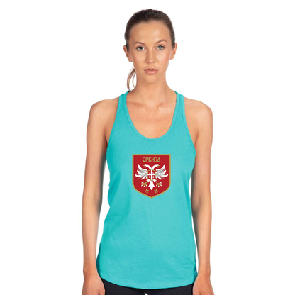 Women's Serbia National Football Soccer Team Logo Next Level Ideal Racerback Tank
