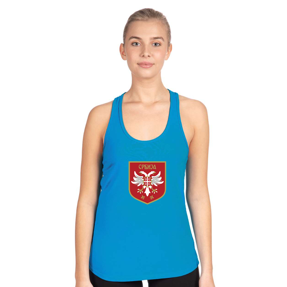 Women's Serbia National Football Soccer Team Logo Next Level Ideal Racerback Tank