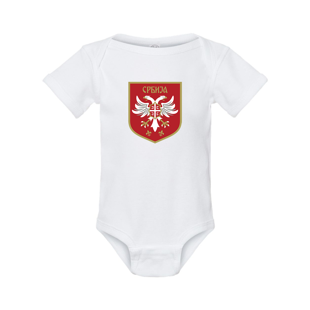 Serbia National Football Soccer Team Logo Rabbit Skins Infant Baby Rib Bodysuit