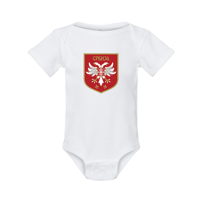 Serbia National Football Soccer Team Logo Rabbit Skins Infant Baby Rib Bodysuit