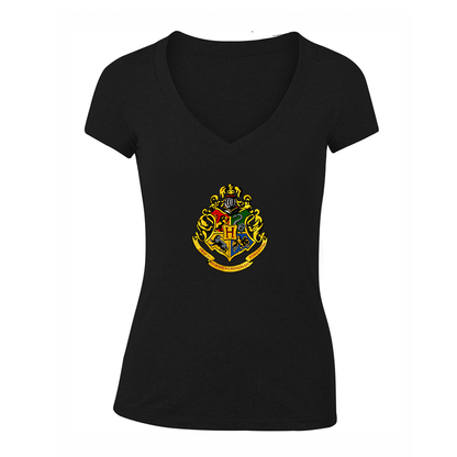 Women's Hogwarts Emblem Harry Potter Movie V-Neck T-Shirt