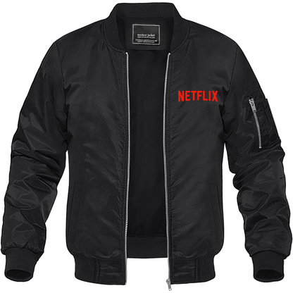 Men's Netflix Movie Show Lightweight Bomber Jacket Windbreaker Softshell Varsity Jacket Coat