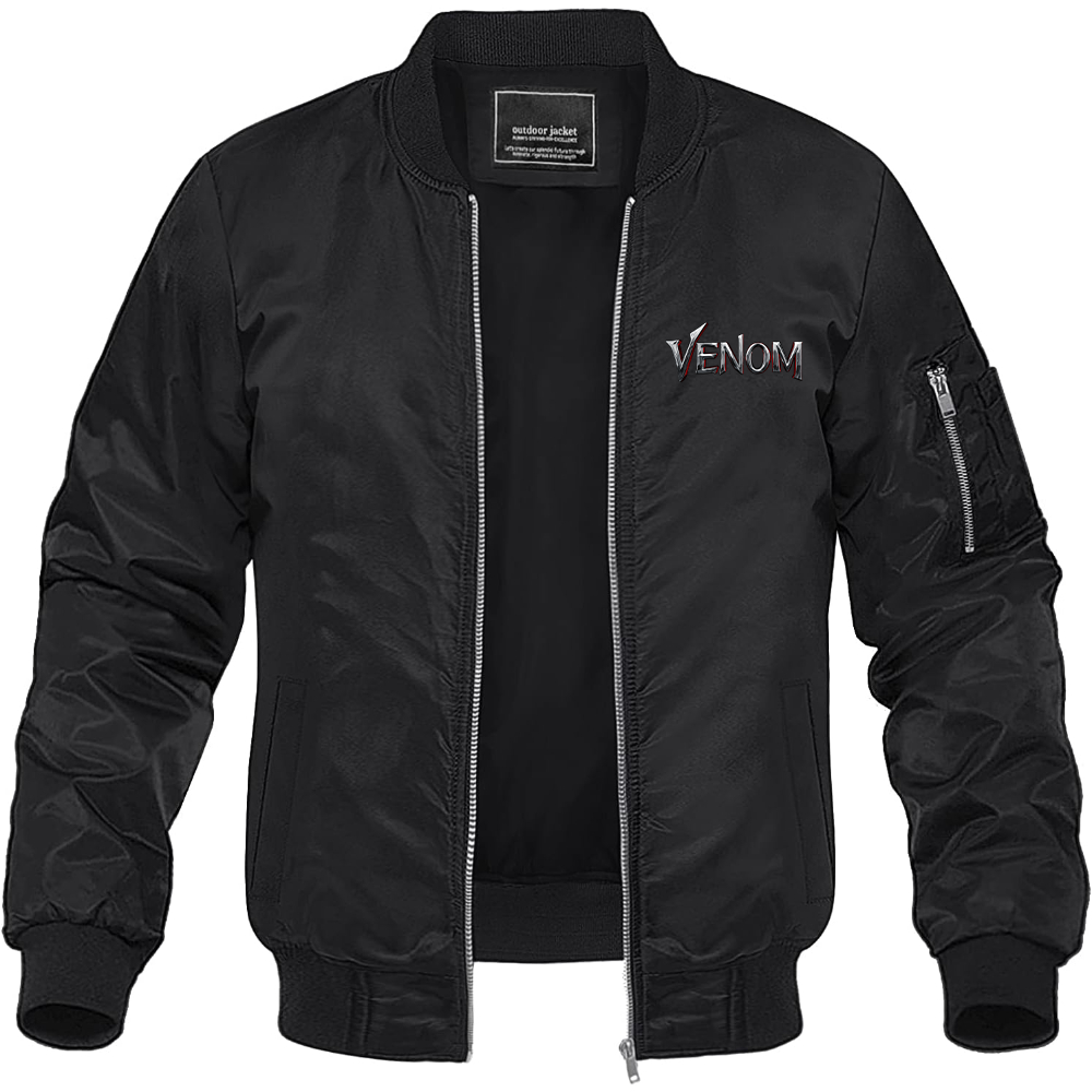 Men's Venom Movie Lightweight Bomber Jacket Windbreaker Softshell Varsity Jacket Coat