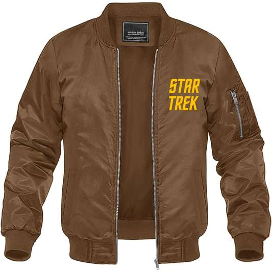 Men's Star Trek Movie Lightweight Bomber Jacket Windbreaker Softshell Varsity Jacket Coat