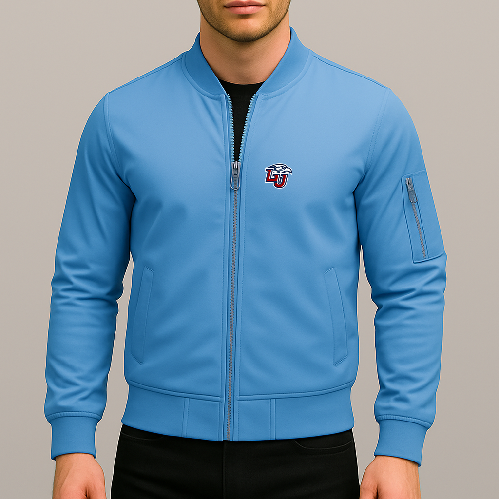 Men's Liberty Flames Logo Lightweight Bomber Jacket Windbreaker Softshell Varsity Jacket Coat