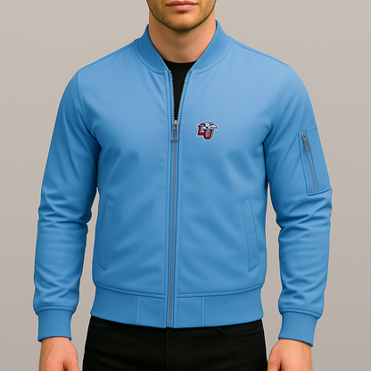 Men's Liberty Flames Logo Lightweight Bomber Jacket Windbreaker Softshell Varsity Jacket Coat