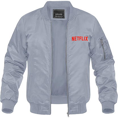 Men's Netflix Movie Show Lightweight Bomber Jacket Windbreaker Softshell Varsity Jacket Coat