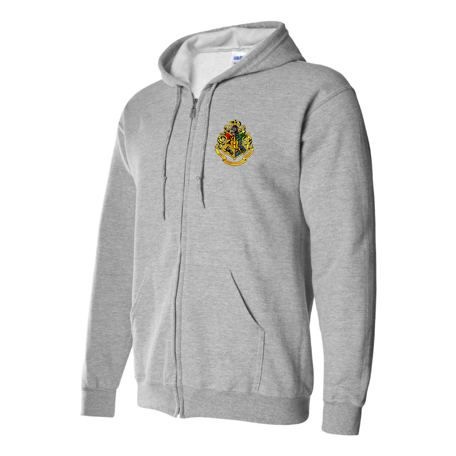 Men's Hogwarts Emblem Harry Potter Movie Zipper Hoodie