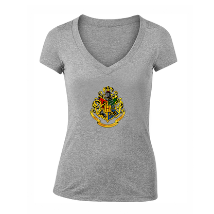 Women's Hogwarts Emblem Harry Potter Movie V-Neck T-Shirt