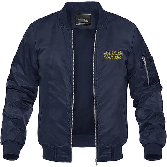 Men's Star Wars Movie Lightweight Bomber Jacket Windbreaker Softshell Varsity Jacket Coat