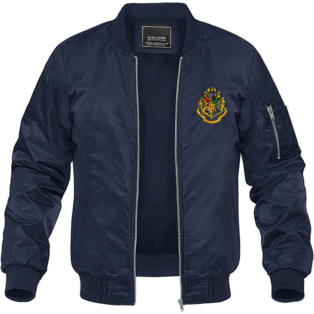 Men's Hogwarts Emblem Harry Potter Movie Lightweight Bomber Jacket Windbreaker Softshell Varsity Jacket Coat