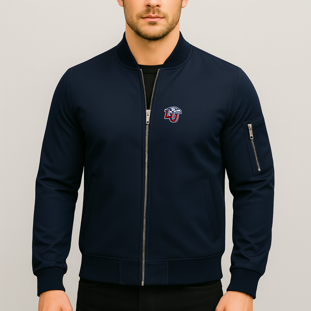 Men's Liberty Flames Logo Lightweight Bomber Jacket Windbreaker Softshell Varsity Jacket Coat