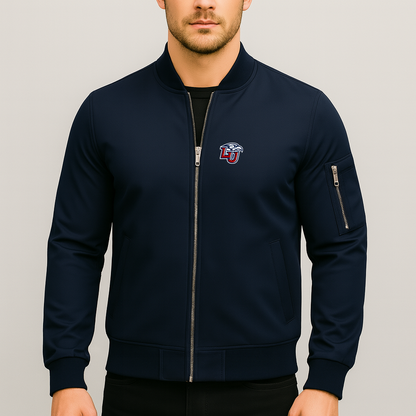 Men's Liberty Flames Logo Lightweight Bomber Jacket Windbreaker Softshell Varsity Jacket Coat