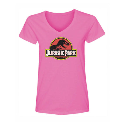 Women's Jurassic Park Movie V-Neck T-Shirt