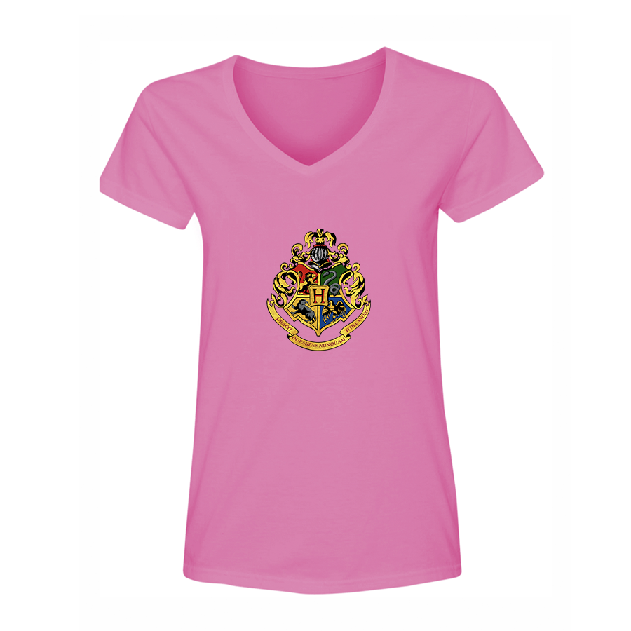 Women's Hogwarts Emblem Harry Potter Movie V-Neck T-Shirt