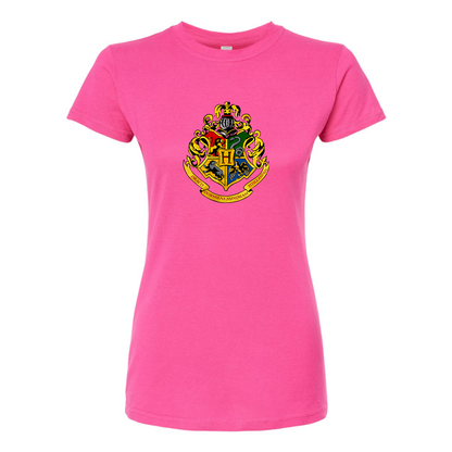 Women’s Hogwarts Emblem Harry Potter Movie Round Neck T-Shirt