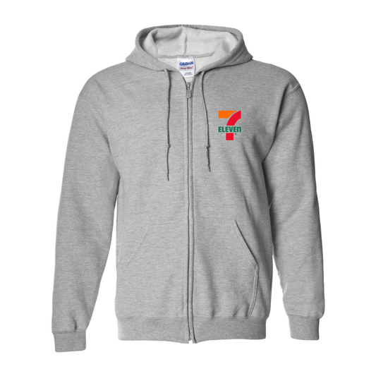 Men's 7 Eleven Logo Gildan  Heavy Blend Full Zip Hooded Sweatshirt