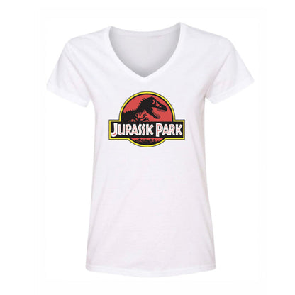 Women's Jurassic Park Movie V-Neck T-Shirt