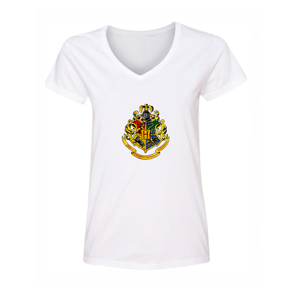 Women's Hogwarts Emblem Harry Potter Movie V-Neck T-Shirt